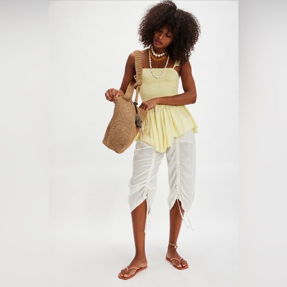 Free People| ‘Spin me Around’ Lace Ruffle Smocked Tank Top